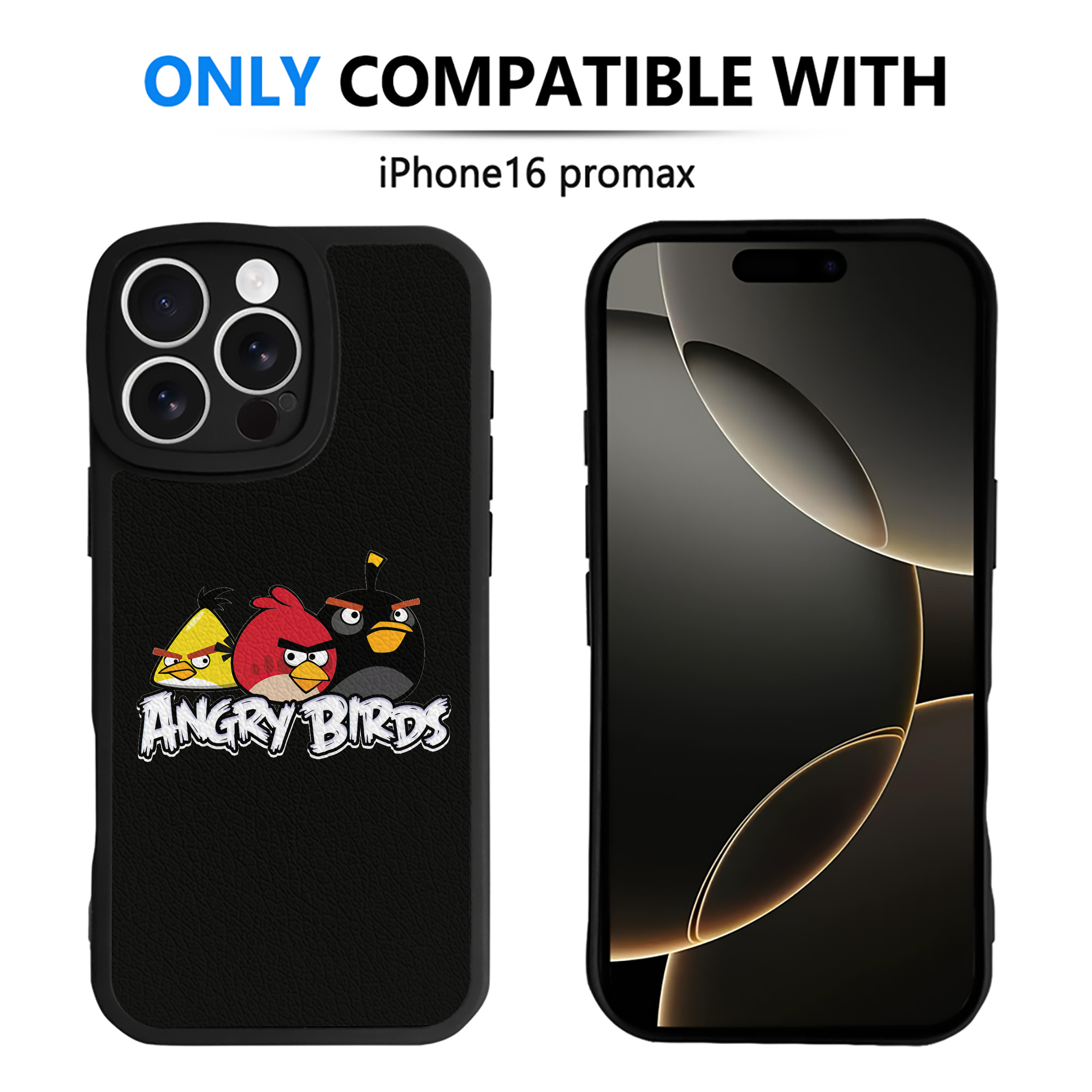 （画像用） Angry Birds アングリーバード 【iPhone 16シリーズ対応】シリコンスマホケース（レザー調） 材質：シリコン